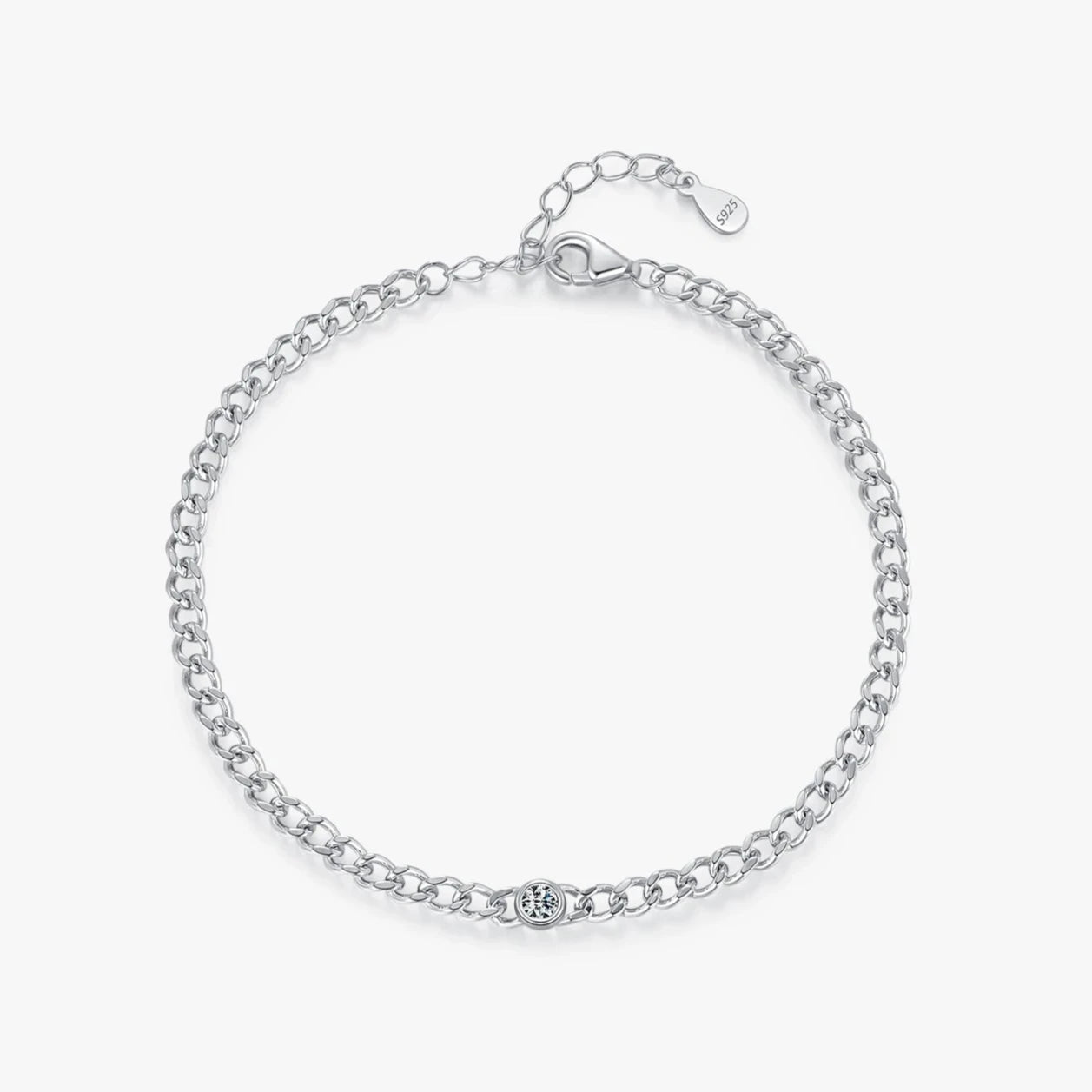 MODIAN® Moissanite Link Bracelet - Sterling Silver