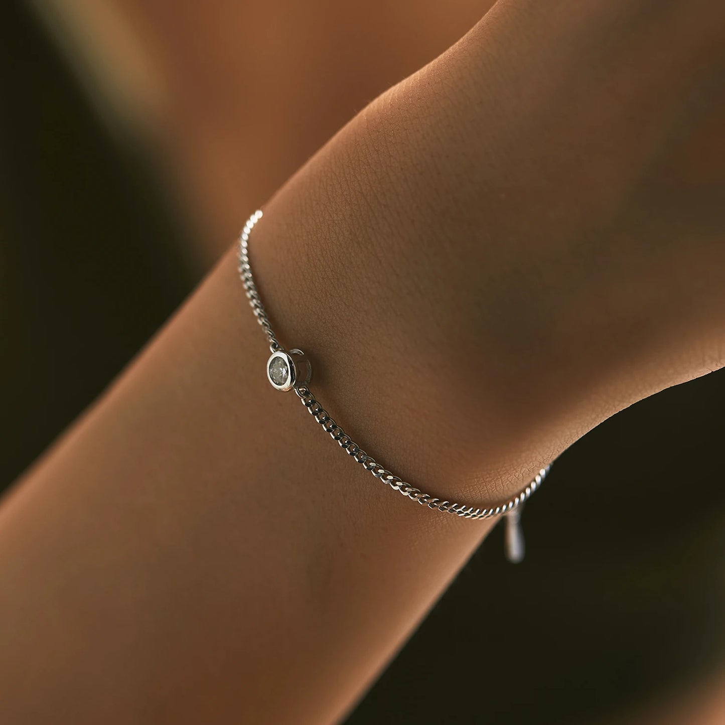 MODIAN® Moissanite Bezel Setting Bracelet - Sterling Silver