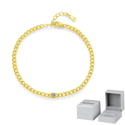 MODIAN® Moissanite Link Bracelet - Sterling Silver