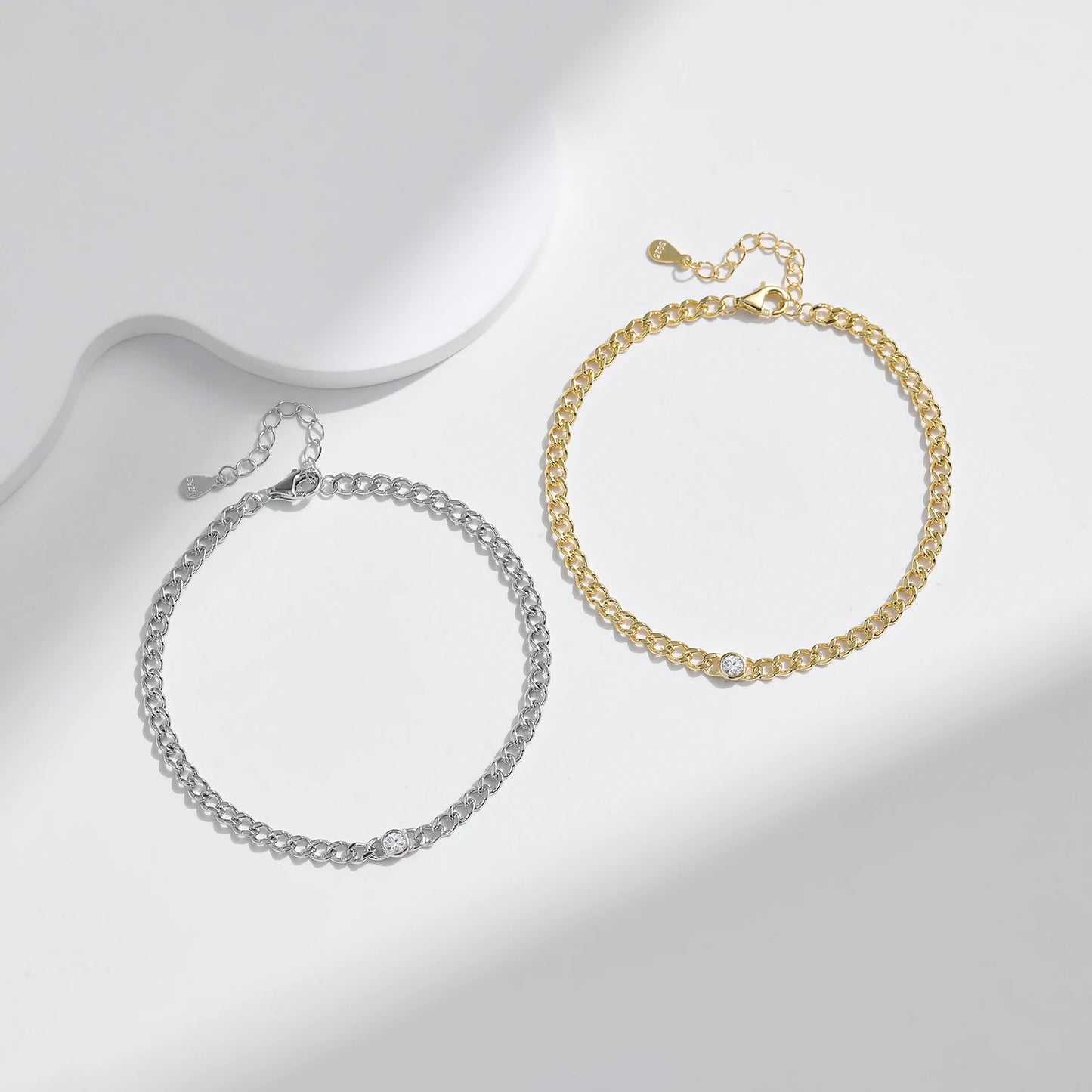 MODIAN® Moissanite Link Bracelet - Sterling Silver