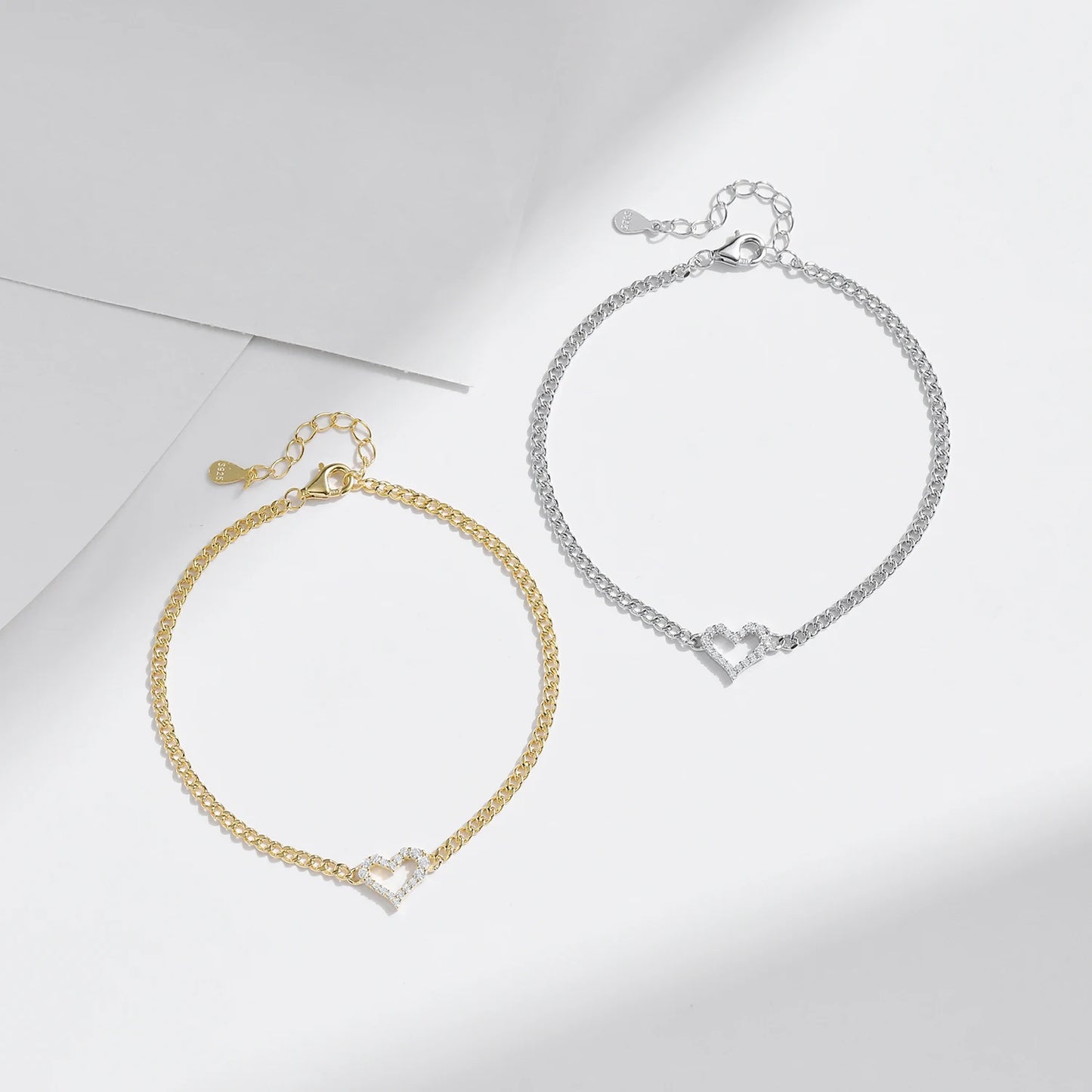 MODIAN® Moissanite Romantic Heart Bracelets - Sterling Silver