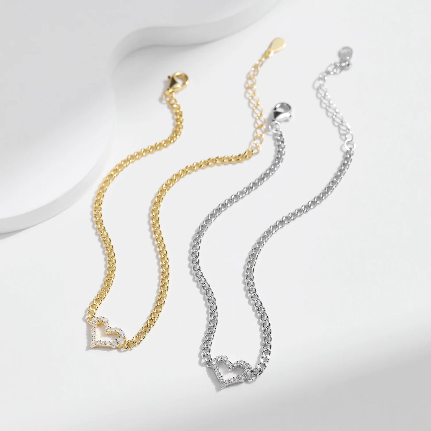 MODIAN® Moissanite Romantic Heart Bracelets - Sterling Silver