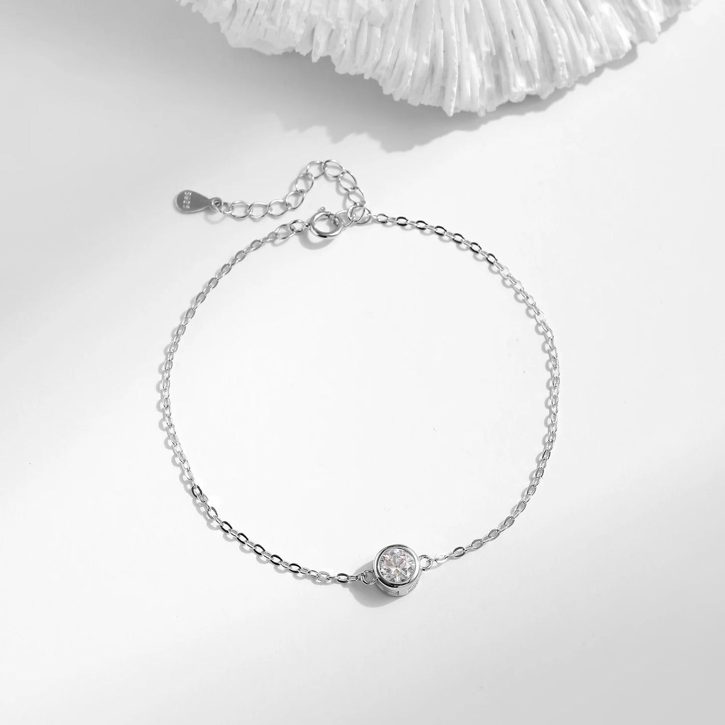 MODIAN® Moissanite Classic Chain Charms Bracelet - Sterling Silver