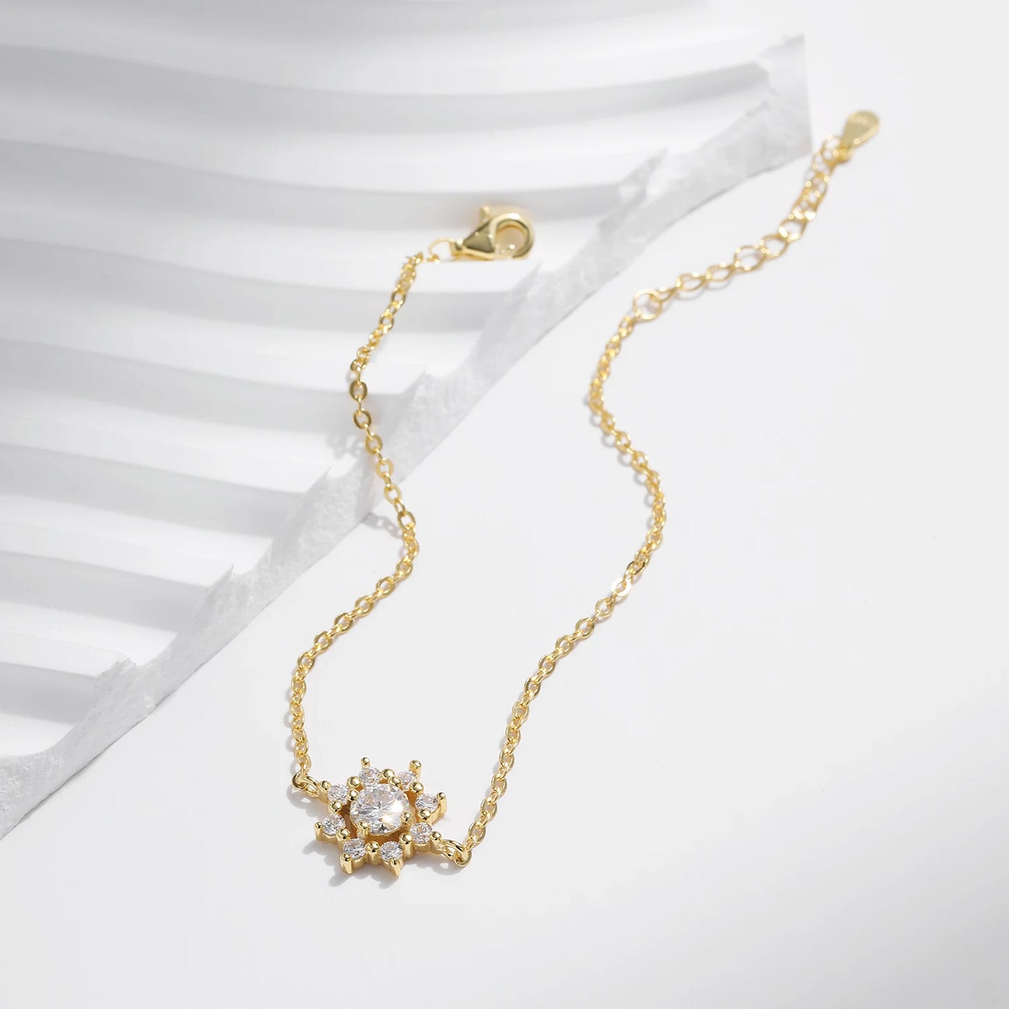 MODIAN® Sterling Silver Snowflake Chain With Moissanite Gem.
