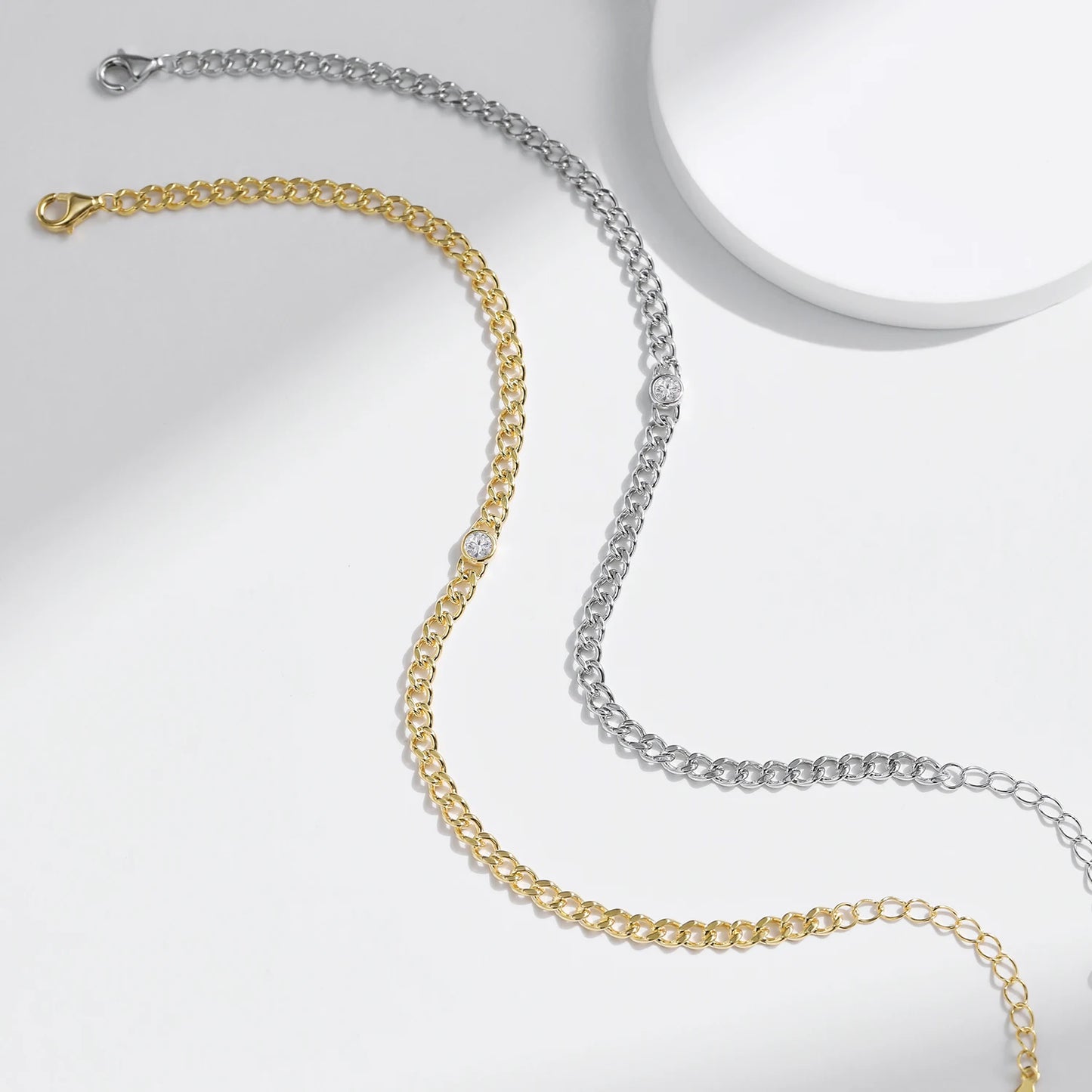 MODIAN® Moissanite Link Bracelet - Sterling Silver
