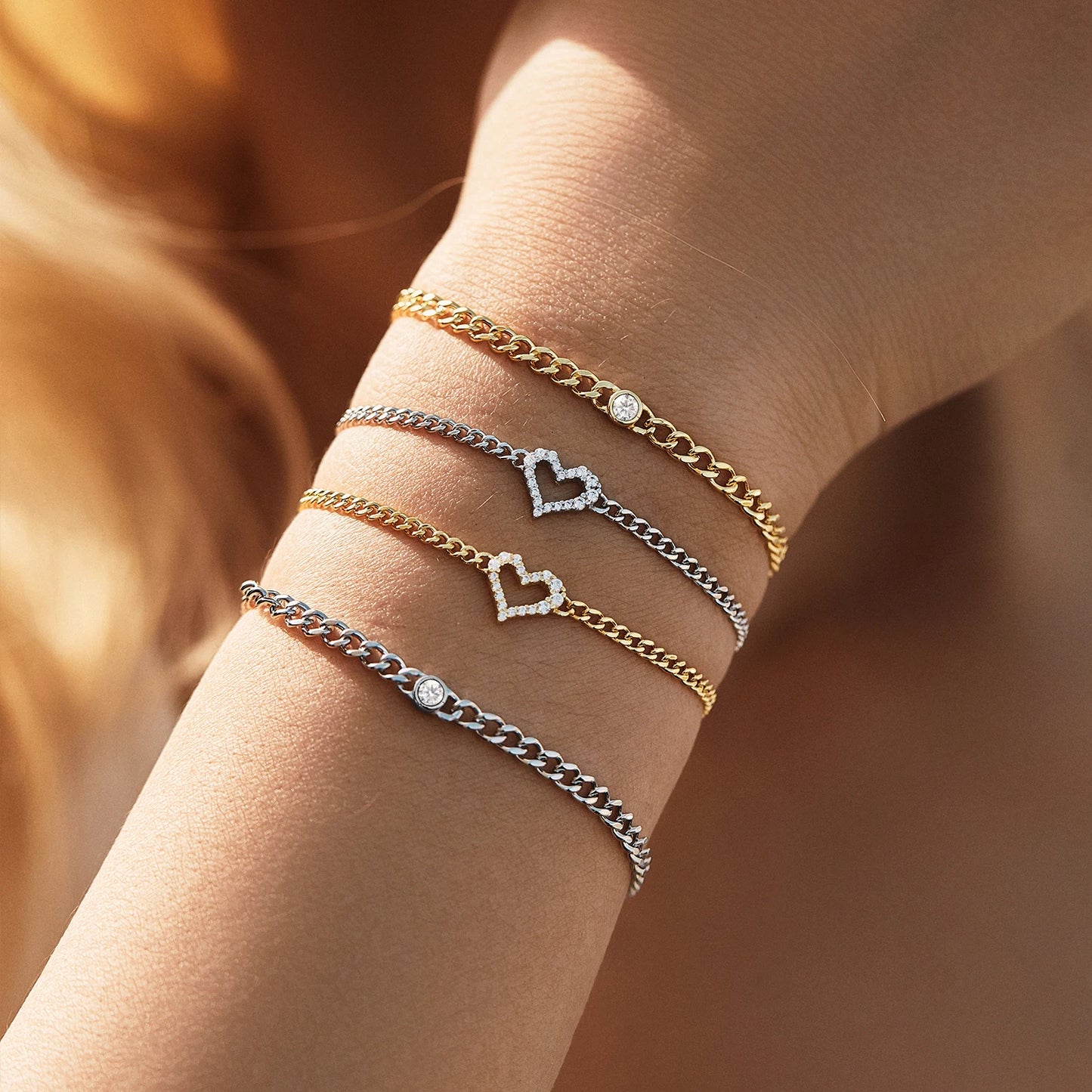 MODIAN® Moissanite Romantic Heart Bracelets - Sterling Silver