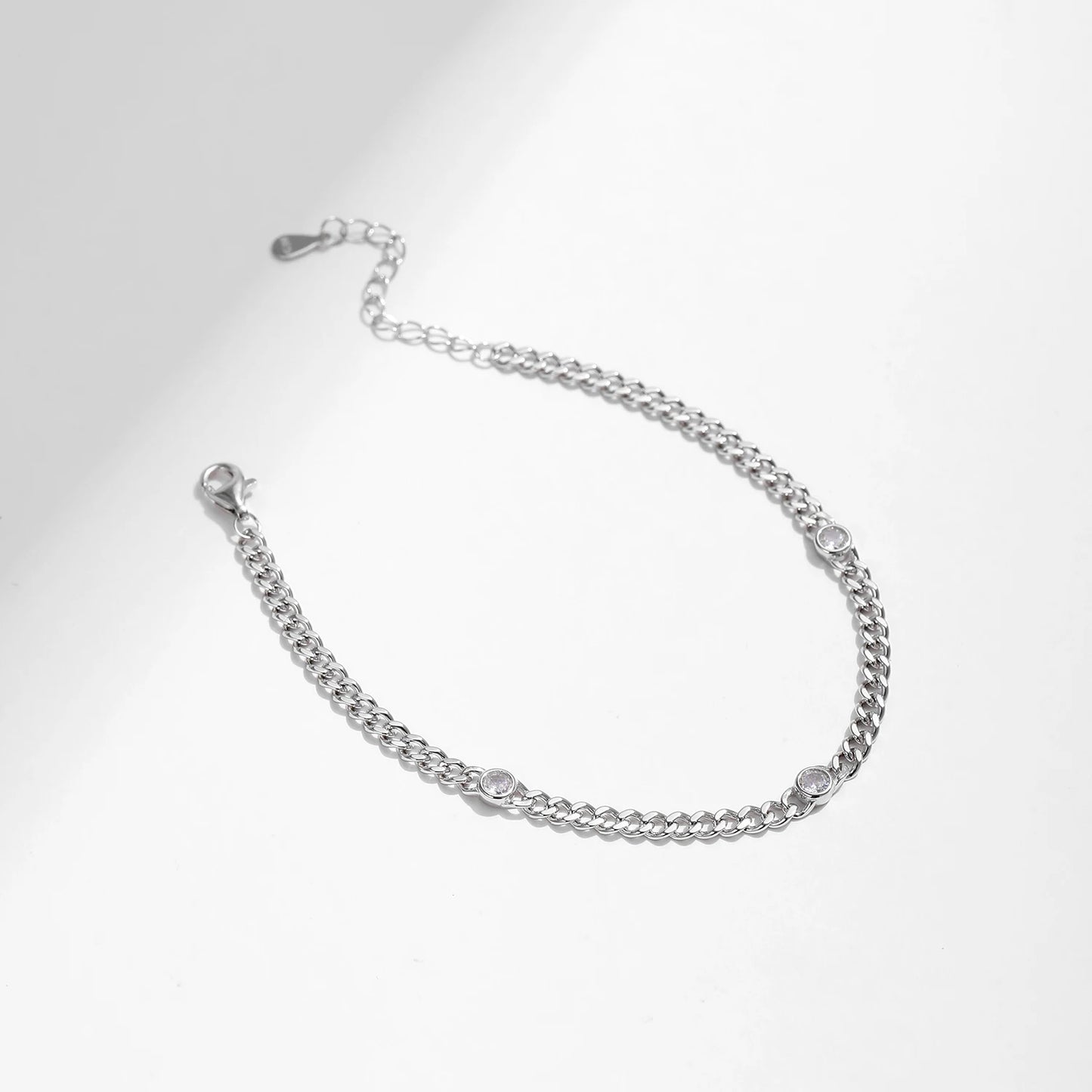 MODIAN® White Gold Plated Round Moissanite Twisted Bracelet - Sterling Sliver