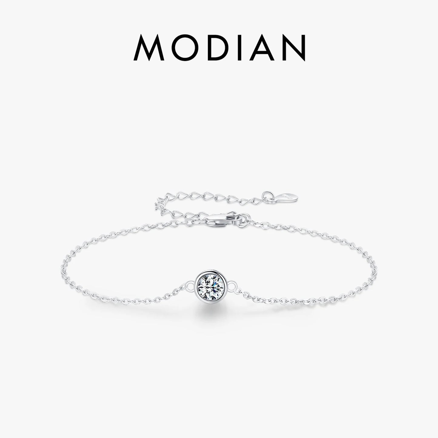 MODIAN® Moissanite Classic Chain Charms Bracelet - Sterling Silver