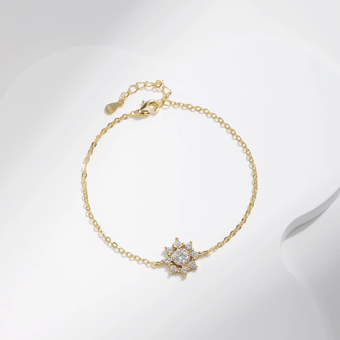 MODIAN® Sterling Silver Snowflake Chain With Moissanite Gem.