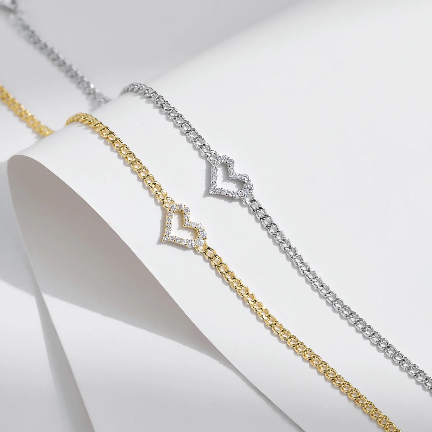 MODIAN® Moissanite Romantic Heart Bracelets - Sterling Silver