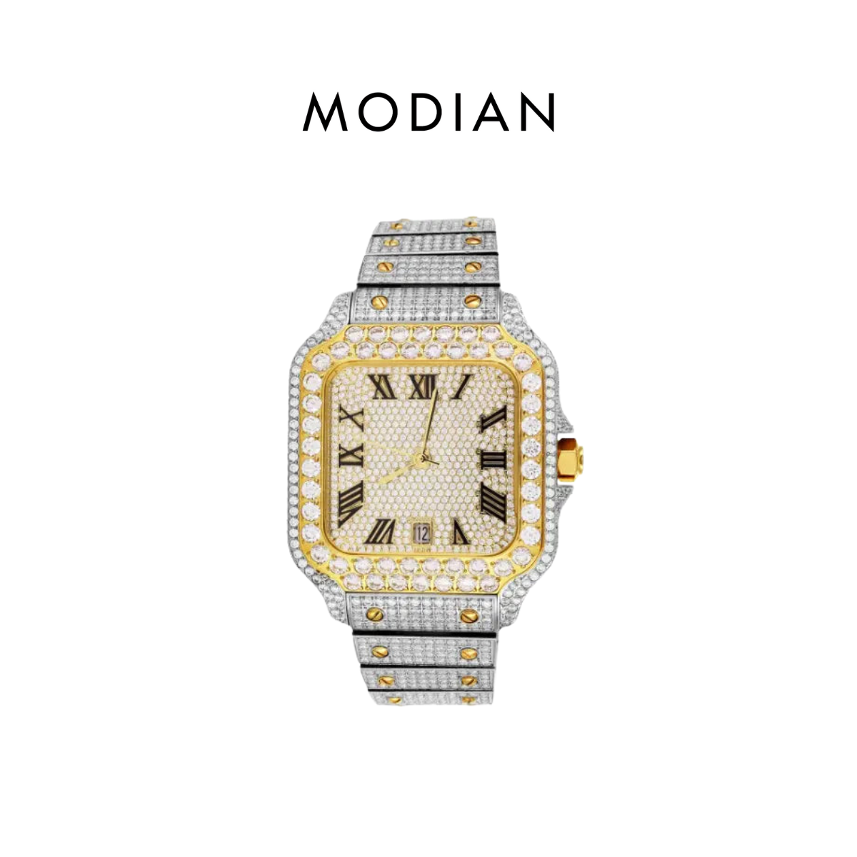 MODIAN® Moissanite Two Tone Yellow Gold Watch