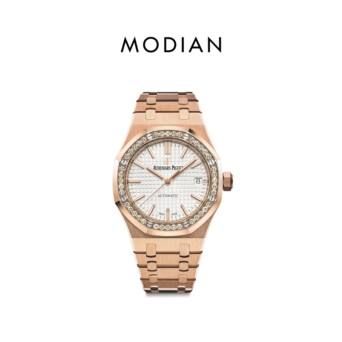 MODIAN® Moissanite Royal Oak Diamond Bezel AP (Rose Gold)