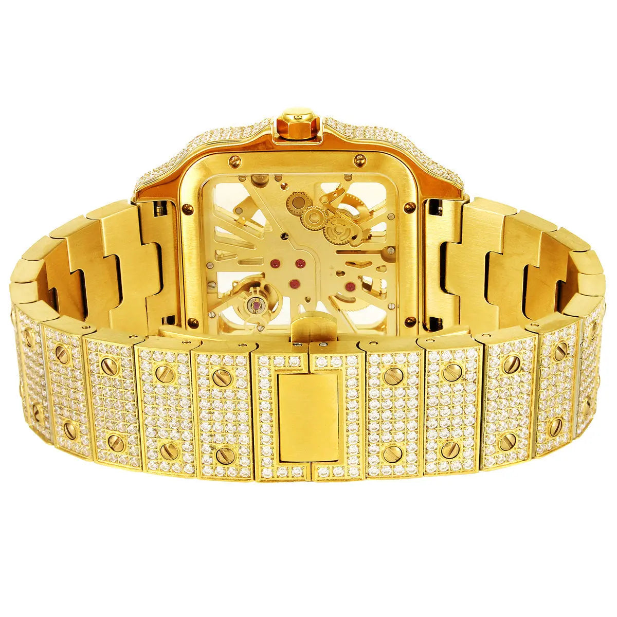 MODIAN® Moissanite Skeleton Dial Yellow Tone Watch