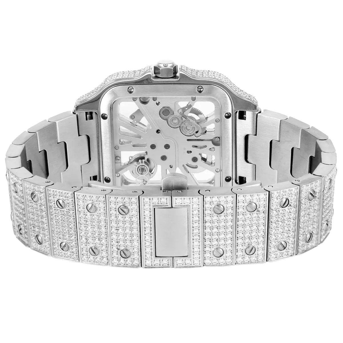 MODIAN® Moissanite Skeleton White Tone Dial Watch