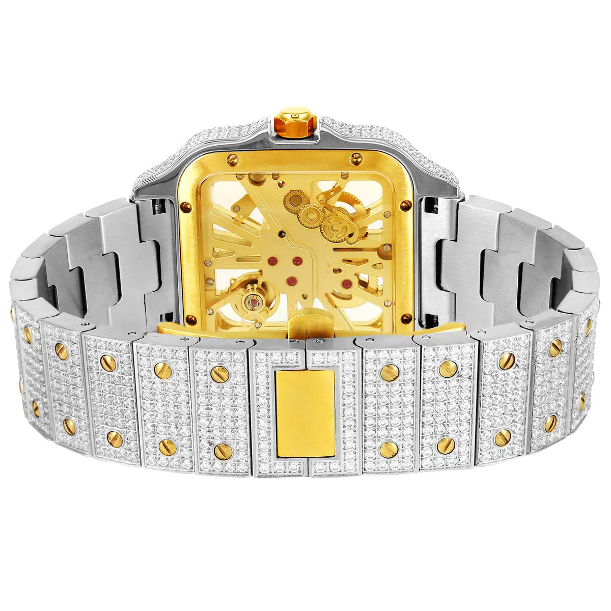 MODIAN® Skeleton Dial Watch Moissanite 19.5Ct. Two Tone Automatic