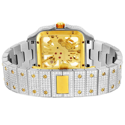 MODIAN® Skeleton Dial Watch Moissanite 19.5Ct. Two Tone Automatic