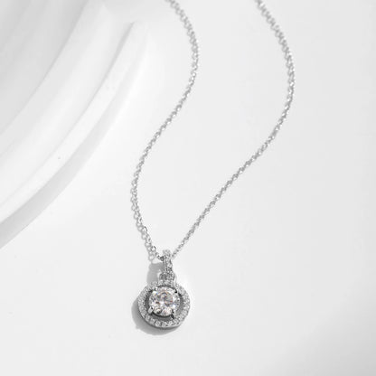 MODIAN 1 Carat Moissanite Pendant Necklace