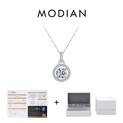 MODIAN 1 Carat Moissanite Pendant Necklace