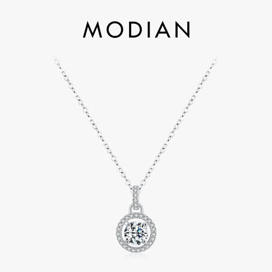 MODIAN 1 Carat Moissanite Pendant Necklace