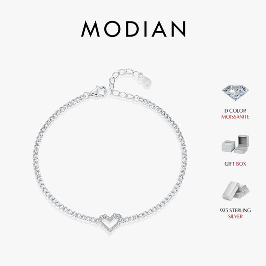 MODIAN™ Moissanite Romantic Heart Bracelets - Sterling Silver