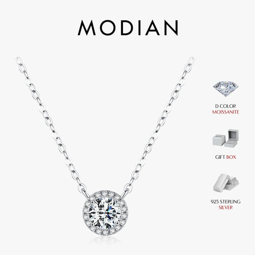 MODIAN 0.8 Carat Moissanite Pendant Necklace