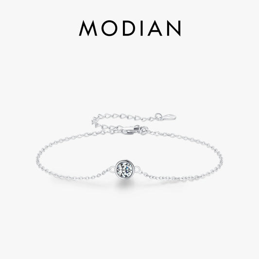 MODIAN™ Moissanite Classic Chain Charms Bracelet - Sterling Silver