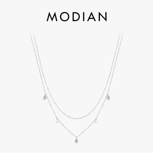 MODIAN Pear Shape Moissanite Pendant Necklace