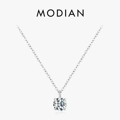 MODIAN 1 Carat Prong Setting Moissanite Necklace