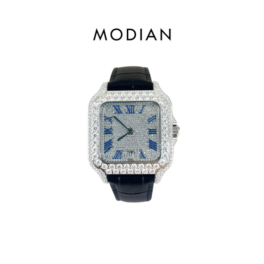 MODIAN® Moissanite Blue Leather Band VS GRA Certified Watch