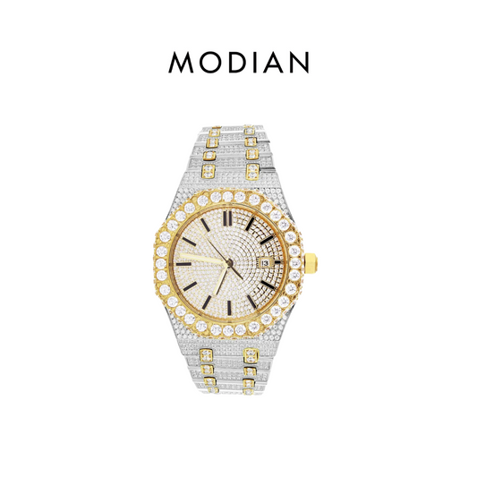 MODIAN® Moissanite Diamond Bezel Two Tone Watch