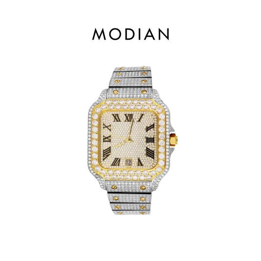 MODIAN® Moissanite Two Tone Yellow Gold Watch