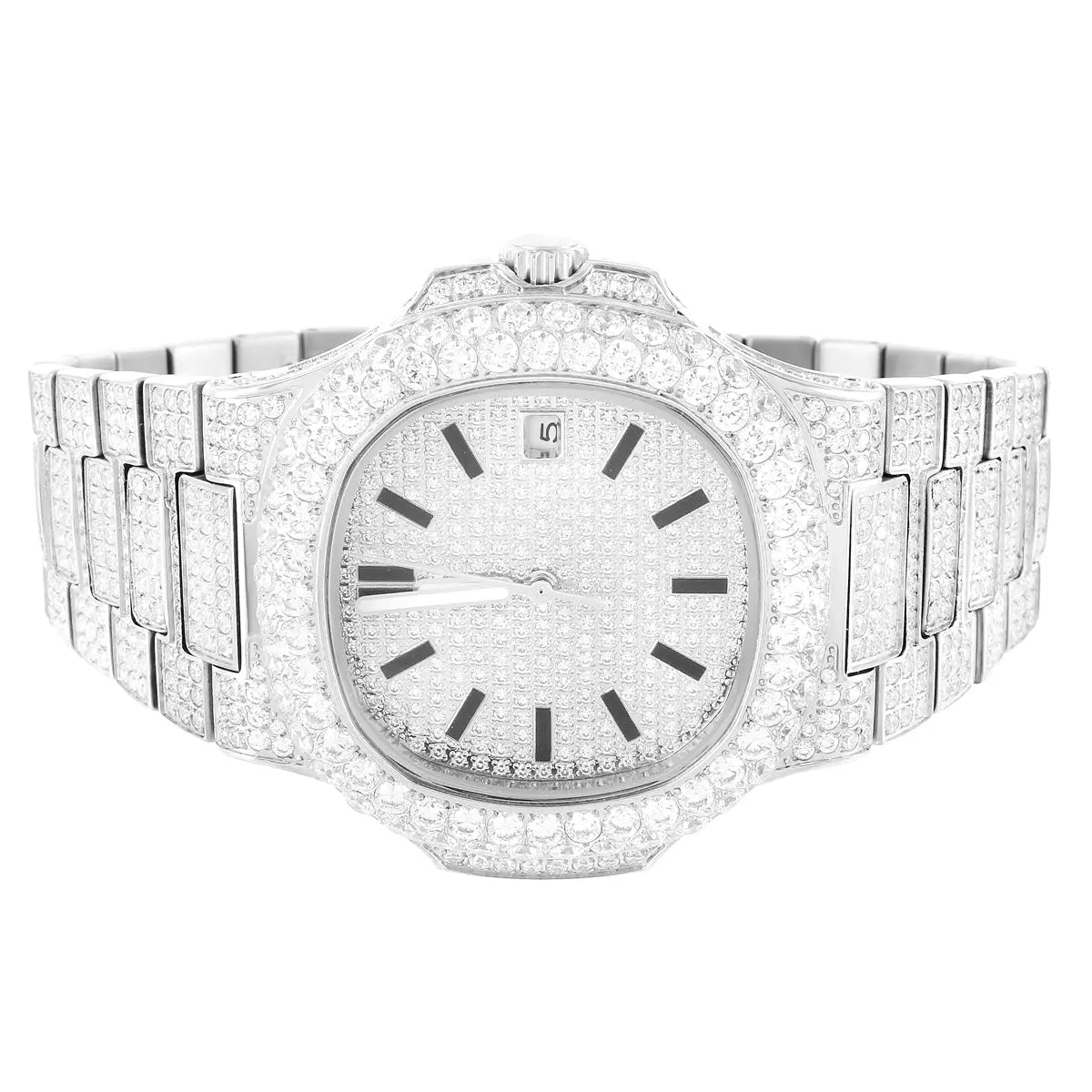 MODIAN® Moissanite 19.0ct Solitaire Bezel Presidential Watch